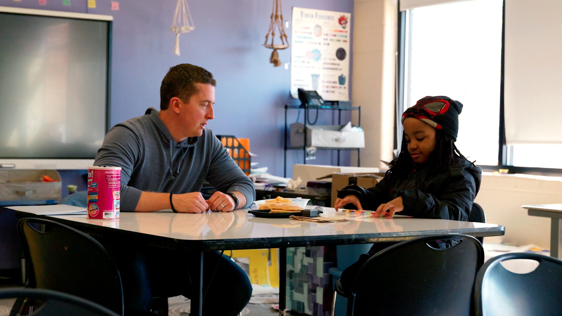 CTI volunteer and student in a reading session